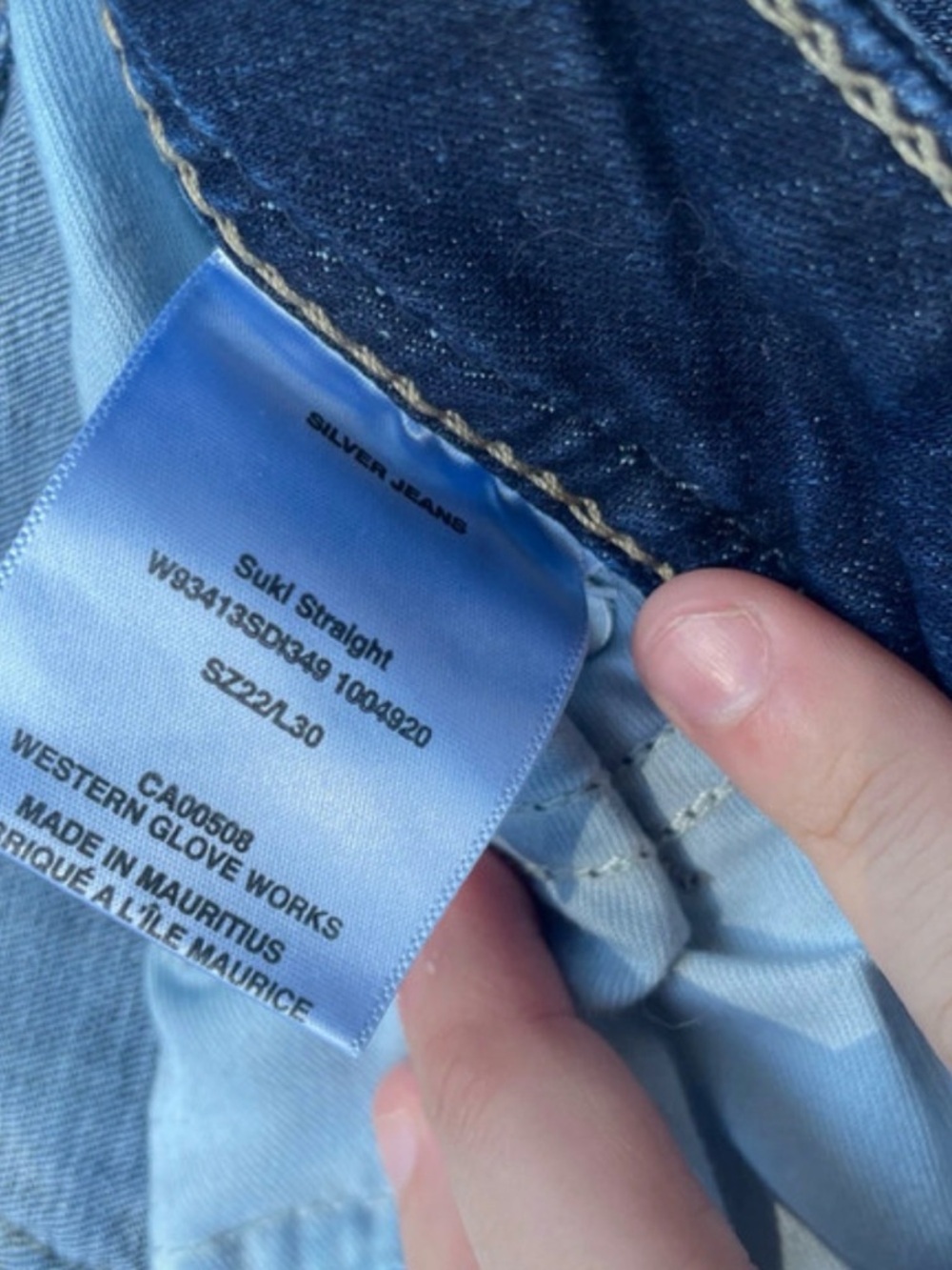 Silver Dark Blue Suki Jeans Straight Leg Size XXL 20-22, Excellent Condition - Picture 4 of 4
